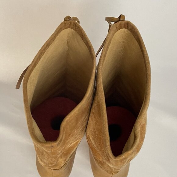 Vintage 1980s Reed Evins sz 8 Made in Italy Leather Suede Calf High Heel Boots - Picture 7 of 13